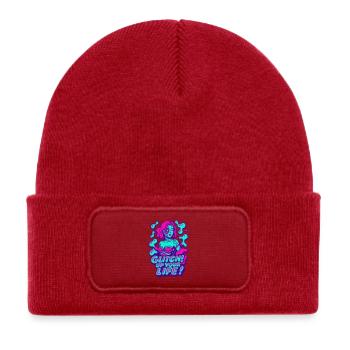 Glitch dans votre vie ! Femme Cyborg - Bonnet enfant en polyester recyclé avec patch - rouge classique - Devant