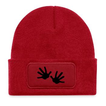 Two hands - Kids' Recycled Patch Beanie - classic red - Front