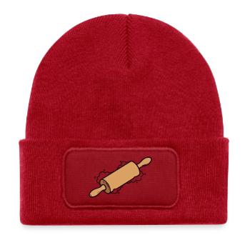 Rolling Pin Rolling Dough Roll Baking - Kids' Recycled Patch Beanie - classic red - Front