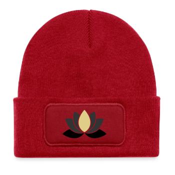 Noble Lotus Flower Spa Wellness - Kids' Recycled Patch Beanie - classic red - Front