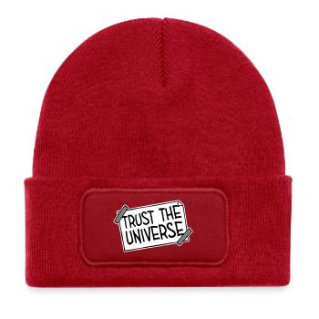 Logo de citation spirituelle de l’univers Trust The Universe - Bonnet enfant en polyester recyclé avec patch - rouge classique - Devant
