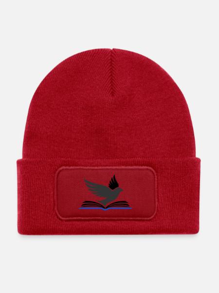 Vogel fliegt aus Buch - Kinder Recycelter Patch Beanie - klassisch Rot - Vorne