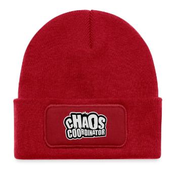 Chaos Coordinator Funny Title Parents Teacher Logo - Kids' Recycled Patch Beanie - classic red - Front