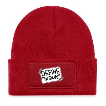 Define Normal Funny Sarcastic Definition Graphic - Kids' Recycled Patch Beanie - classic red - Front