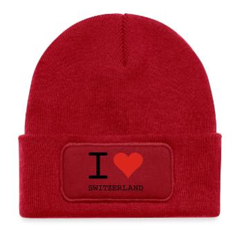 I LOVE SWITZERLAND - Bonnet enfant en polyester recyclé avec patch - rouge classique - Devant