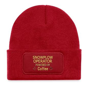 Snowplow Operator Powered Coffee Schneepflugfahrer - Kinder Recycelter Patch Beanie - klassisch Rot - Vorne