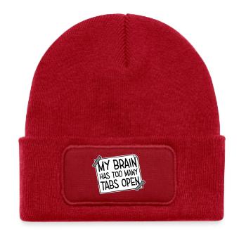 My Brain Has Too Many Tabs Open Lustig Grübeln - Kids' Recycled Patch Beanie - classic red - Front