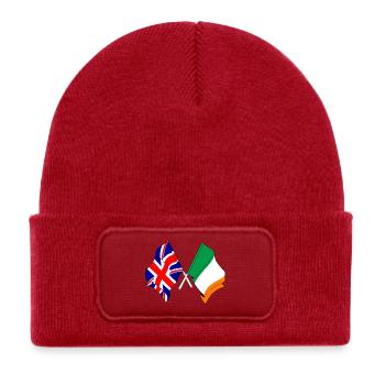 Drapeau de l’Angleterre et drapeau de l’Irlande - Bonnet enfant en polyester recyclé avec patch - rouge classique - Devant