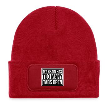 My Brain Has Too Many Tabs Open Lustig Grübeln - Kids' Recycled Patch Beanie - classic red - Front