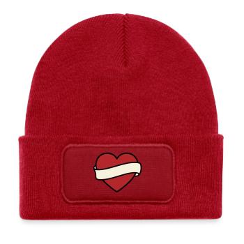 Tattoo Heart Banner Scroll Vector - Kids' Recycled Patch Beanie - classic red - Front