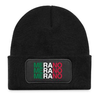 MERANO Italien Italie Flag Italia - Bonnet enfant en polyester recyclé avec patch - noir - Devant