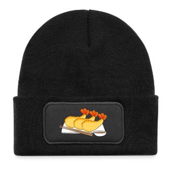 Crabe, homard épineux, fruits de mer, crevettes - Bonnet enfant en polyester recyclé avec patch - noir - Devant
