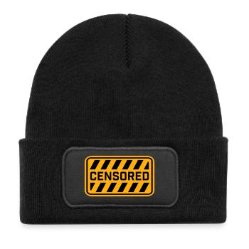 Censored Funny Statement Freedom Logo - Kids' Recycled Patch Beanie - black - Front