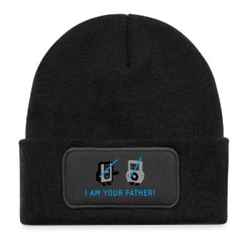 darth vader vs pod - Kids' Recycled Patch Beanie - black - Front