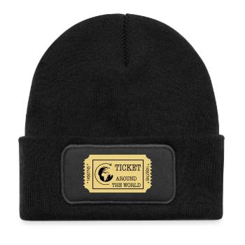 Around the World Ticket - Kids' Recycled Patch Beanie - black - Front
