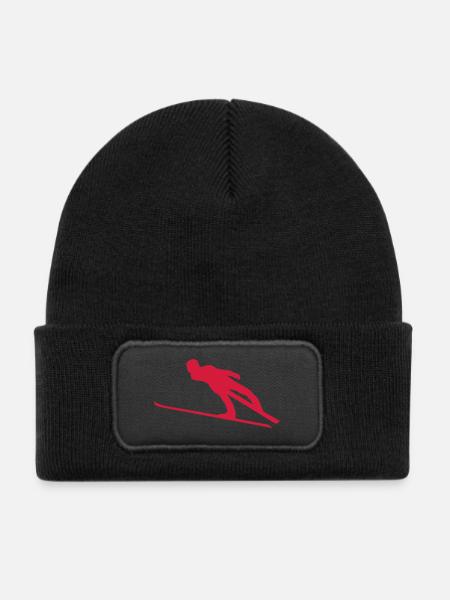 skispringer wintersport - Kinder Recycelter Patch Beanie - Schwarz