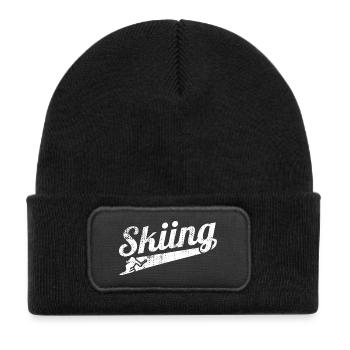 Ski racer - Kids' Recycled Patch Beanie - black - Front