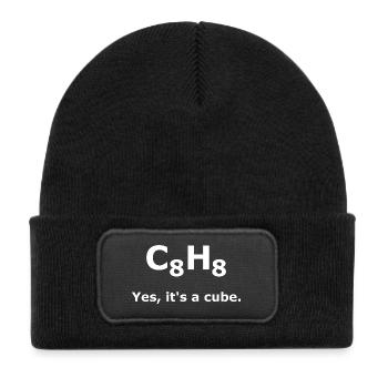C8H8 Cuban Molecule Chemistry – Yes It's a Cube - Kids' Recycled Patch Beanie - black - Front