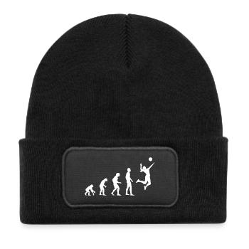 Volleyball Geschenkidee - Kinder Recycelter Patch Beanie - Schwarz - Vorne