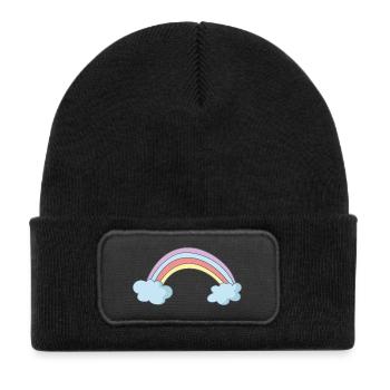 rainbow - Kids' Recycled Patch Beanie - black - Front