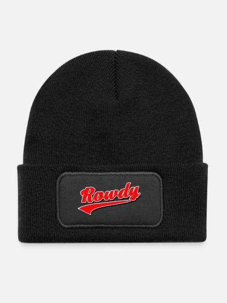 rowdy rüpel bandit gang dieb chaot bengel sohn - Kinder Recycelter Patch Beanie - Schwarz - Vorne