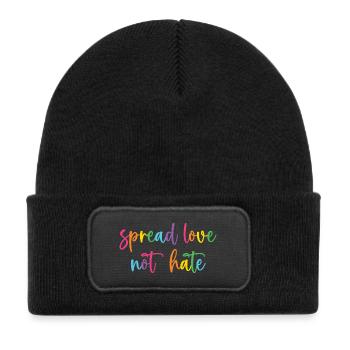 Pride Month - Spread Love Not Hate - Kids' Recycled Patch Beanie - black - Front