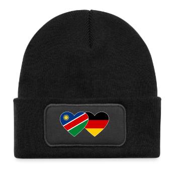 Namibia Germany Flag Heart - Kids' Recycled Patch Beanie - black - Front