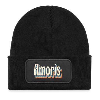 Vintage retro Amoris t-shirt t-shirt gift idea - Kids' Recycled Patch Beanie - black - Front