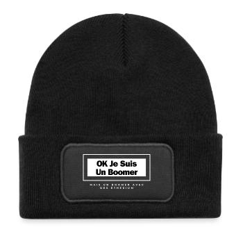 OK JE SUIS UN BOOMER MAIS UN BOOMER AVEC DE L'ETH - Bonnet enfant en polyester recyclé avec patch - noir - Devant