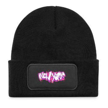 New York Horizontal Graffiti 2 - Kids' Recycled Patch Beanie - black - Front