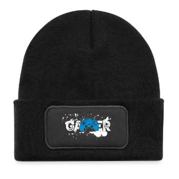 Gamer Splash Controller - Kinder Recycelter Patch Beanie - Schwarz - Vorne