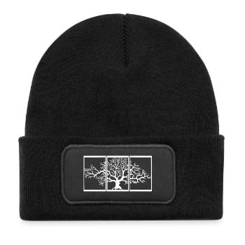 Nature View (White) - Kids' Recycled Patch Beanie - black - Front