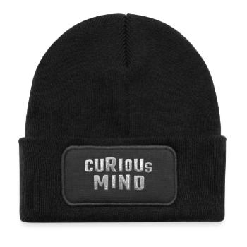 curious Mind metallic 3d - Kids' Recycled Patch Beanie - black - Front
