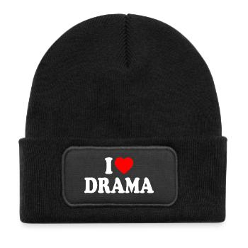 J’aime le drame - Bonnet enfant en polyester recyclé avec patch - noir - Devant