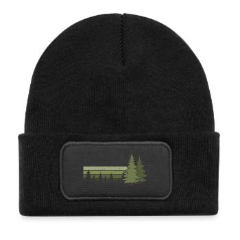 Forest Trees Nature Nature Lover Wilderness Conifer - Kids' Recycled Patch Beanie - black - Front