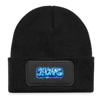 Graffiti Thomas Name Gift Ideal Printable - Kids' Recycled Patch Beanie - black - Front