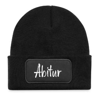Conception des lettres manuelles de l’Abitur - Bonnet enfant en polyester recyclé avec patch - noir - Devant