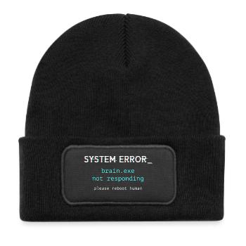 System error - brain.exe not responding - Kids' Recycled Patch Beanie - black - Front