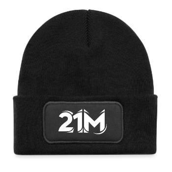 Limite d’approvisionnement de 21M Bitcoin Lettres minimales - Bonnet enfant en polyester recyclé avec patch - noir - Devant