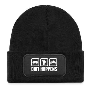 Dirt Happens - Kids' Recycled Patch Beanie - black - Front