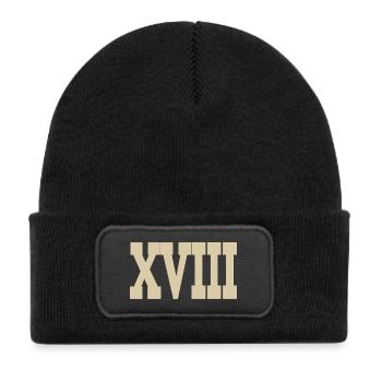 Roman numerals - Kids' Recycled Patch Beanie - black - Front