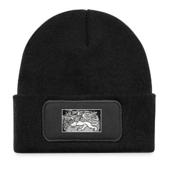 A griffin in grey - Kids' Recycled Patch Beanie - black - Front