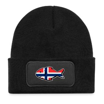 Norway Fishing Fish Angler Fishing - Kids' Recycled Patch Beanie - black - Front