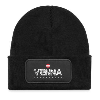 Vena Österreich Distressed Logo - Kids' Recycled Patch Beanie - black - Front