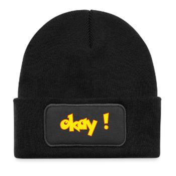 OK - Kids' Recycled Patch Beanie - black - Front