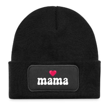 Mama Mutter - Kinder Recycelter Patch Beanie - Schwarz - Vorne