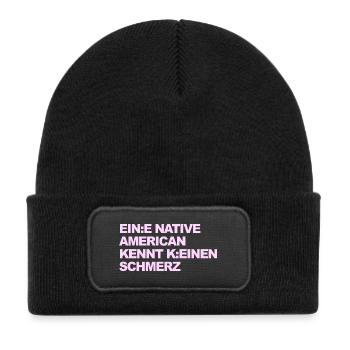SATIRE WOKE : Un Indien ne connaît pas la douleur - Bonnet enfant en polyester recyclé avec patch - noir - Devant