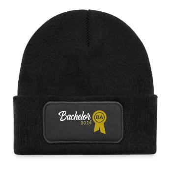 Licence 2026 Remise des diplômes - Bonnet enfant en polyester recyclé avec patch - noir - Devant