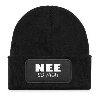 NO - NOT LIKE THAT - Kids' Recycled Patch Beanie - black - Front