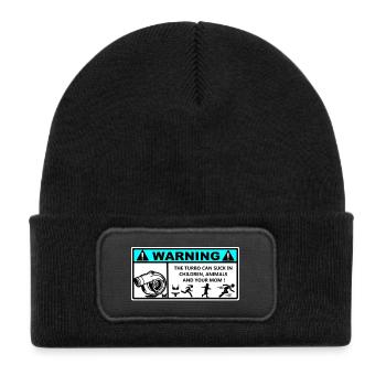 Danger Turbo Sticker - Kids' Recycled Patch Beanie - black - Front